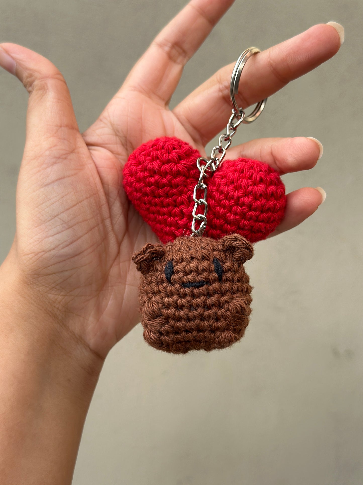 Keychain bear & heart