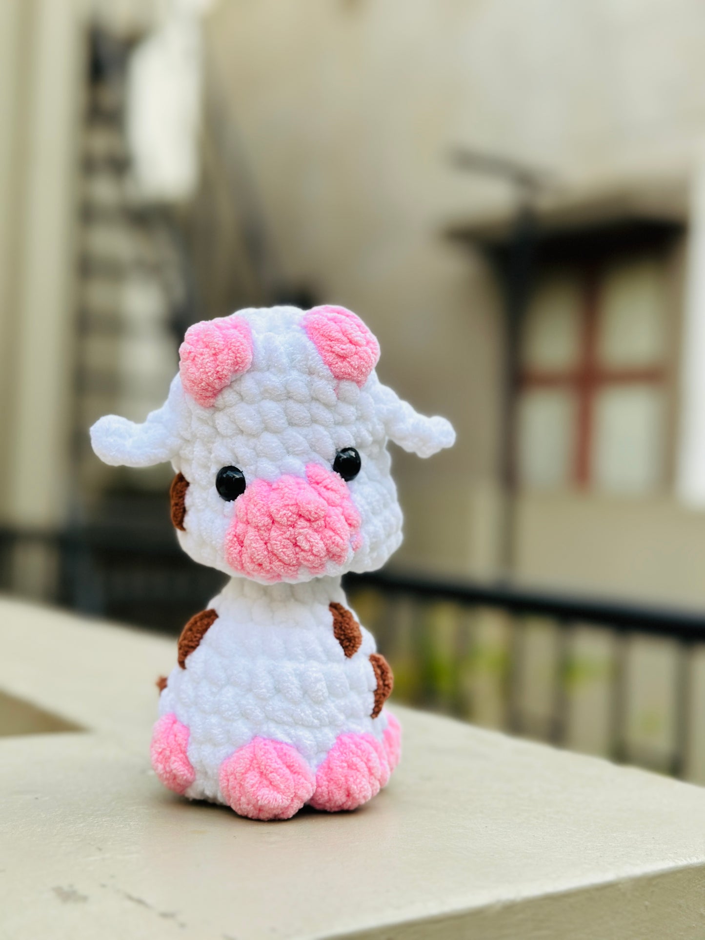 Crochet poppy cow