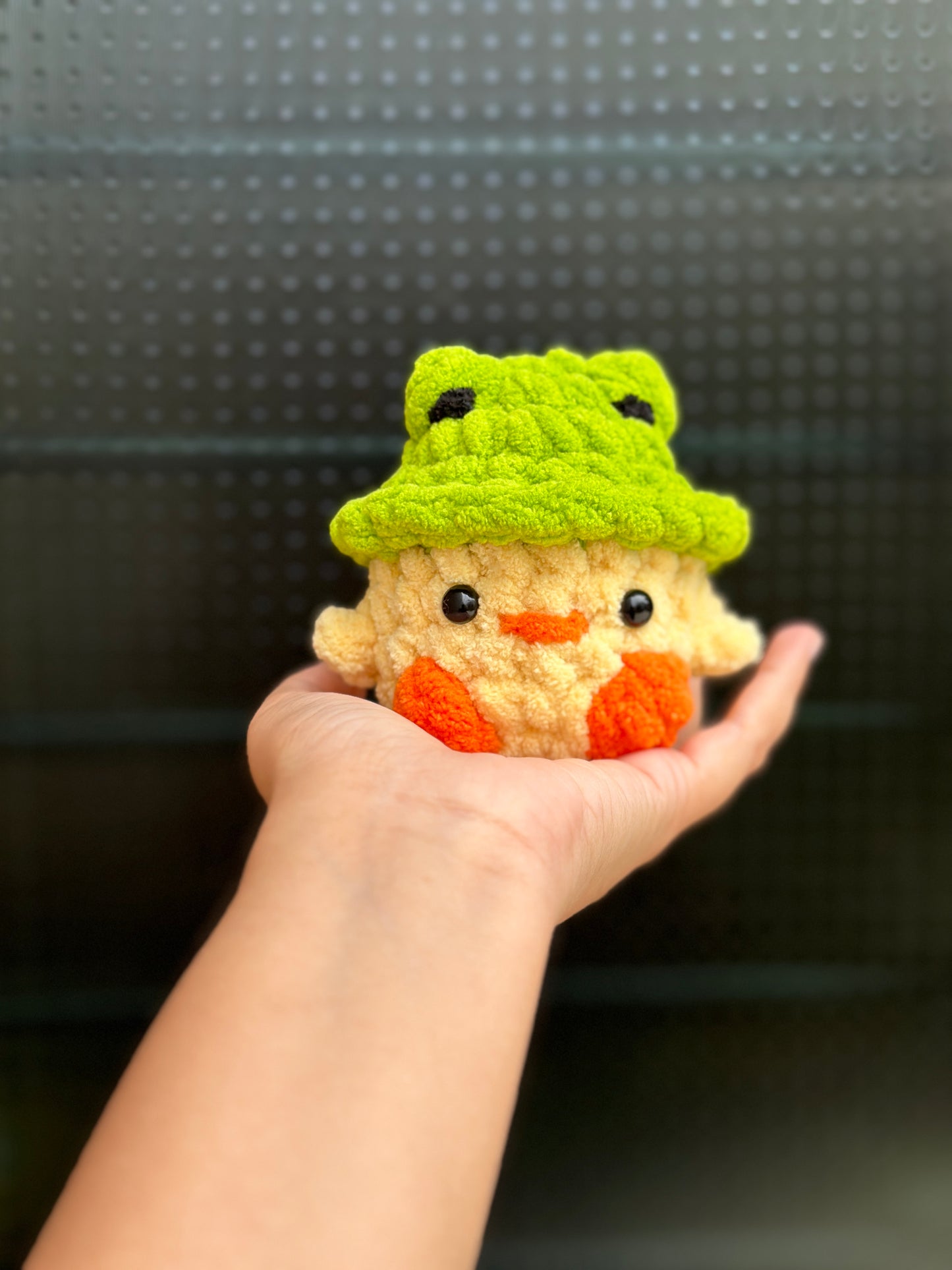 Toy - chick with frog hat