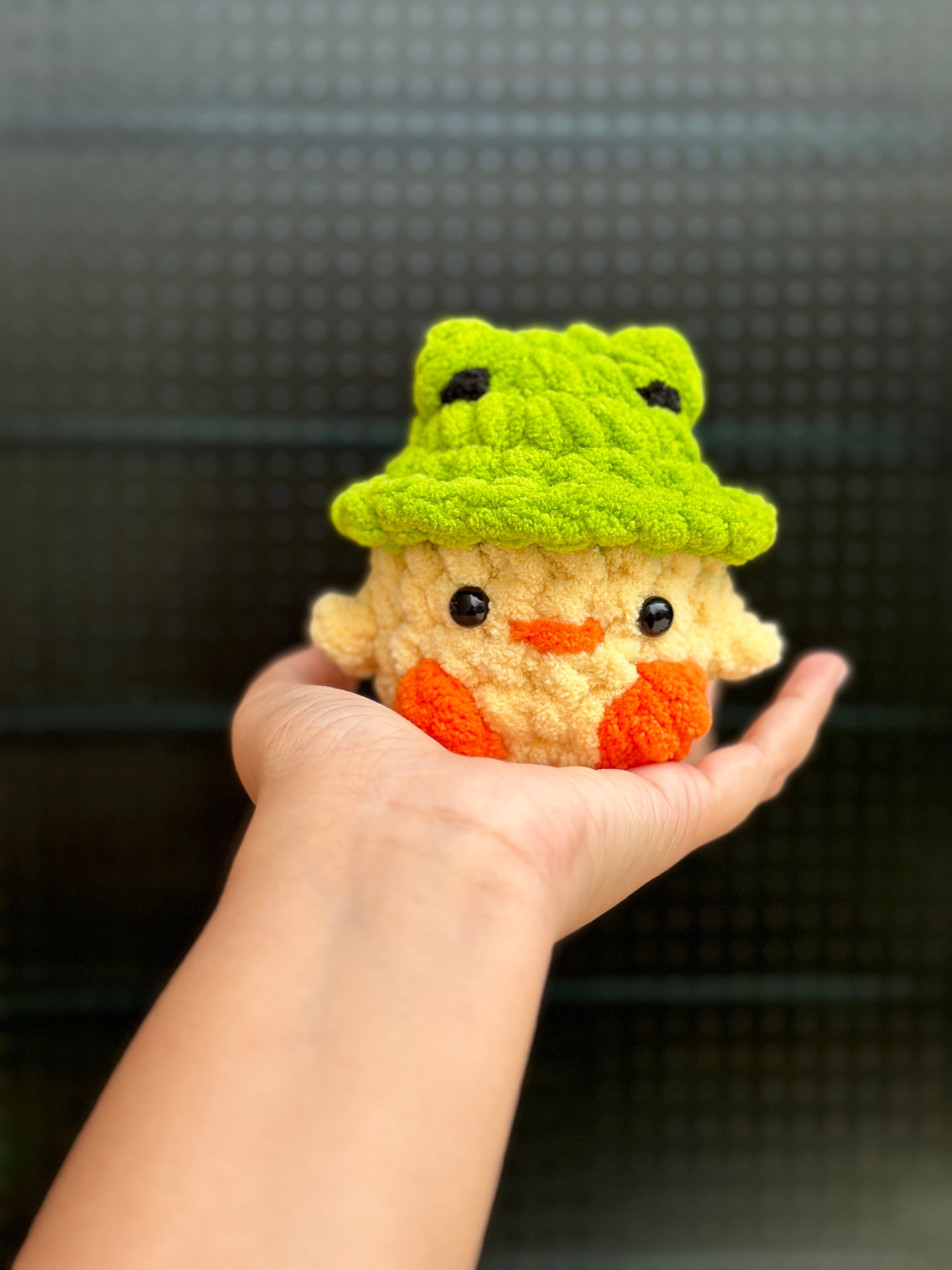 Toy - chick with frog hat