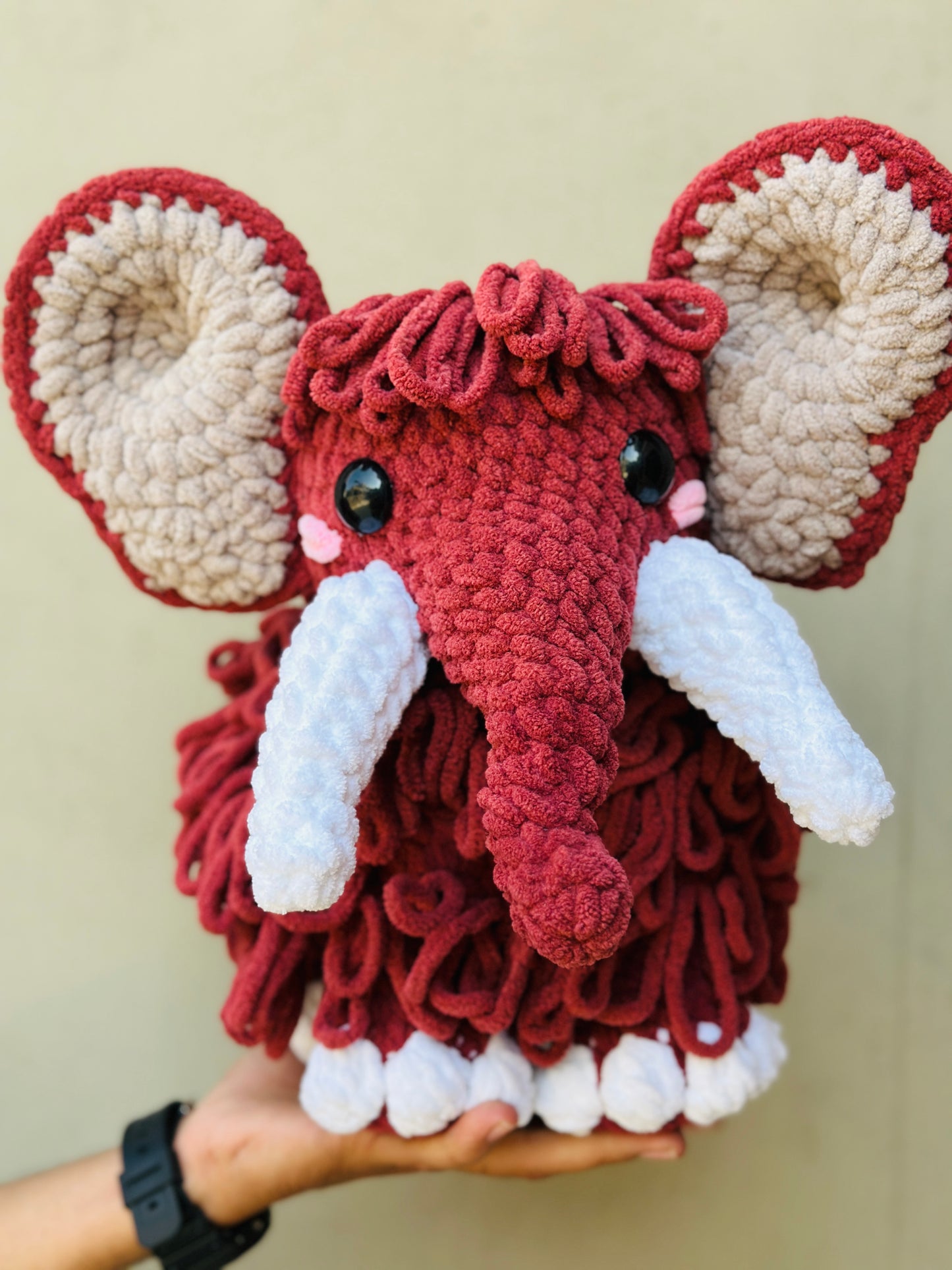 Crochet mammoth plushies