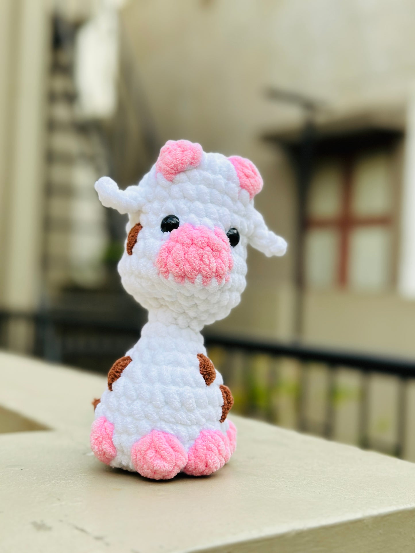 Crochet poppy cow