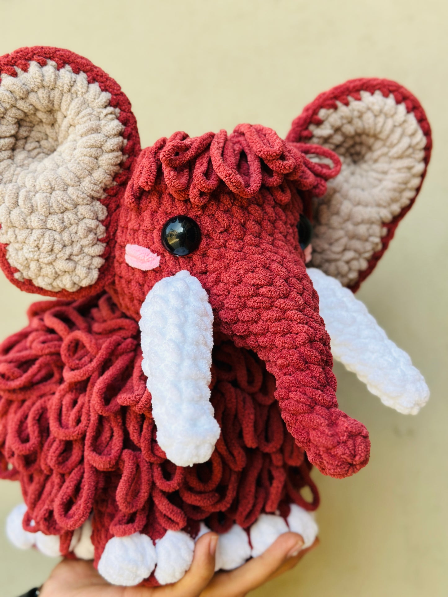 Crochet mammoth plushies